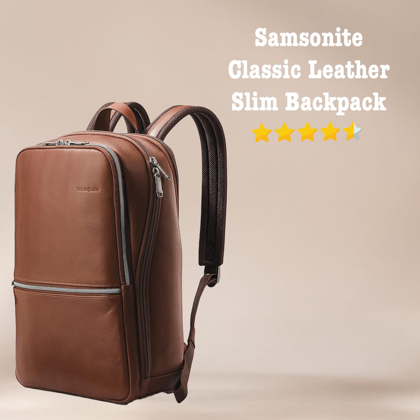 Samsonite Classic Leather Slim Backpack