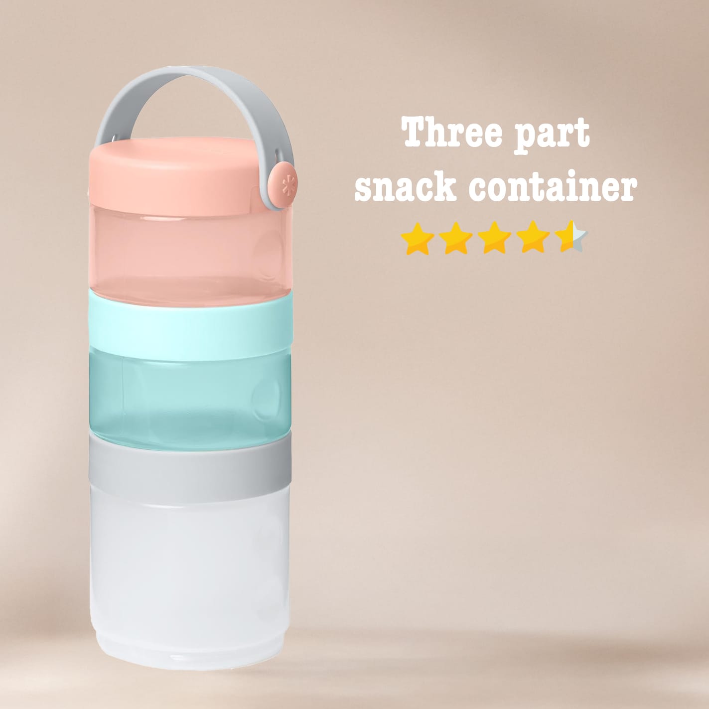 Three part snack container