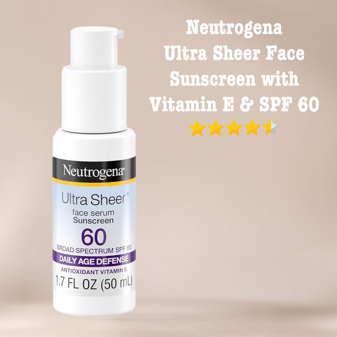 Neutrogena Ultra Sheer Face Sunscreen with Vitamin E & SPF 60